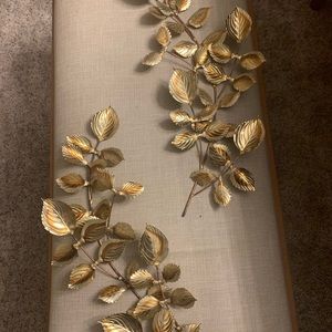 Set of copper and gold leaf wall art
